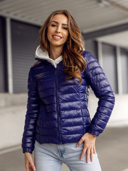 Bolf Damen Gepolsterte Übergangsjacke Mittelblau  5M706