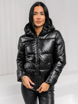 Bolf Damen Gepolsterte Winterjacke mit Kapuze Schwarz  5M3193A1