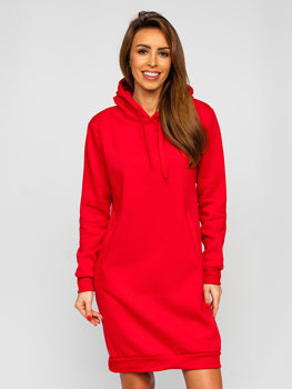 Bolf Damen Kapuzenpullover Lang Rot  YS10005-A