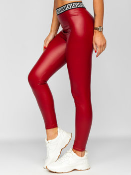 Bolf Damen Leggings Lederimitat Rot  MY16572