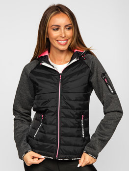 Bolf Damen Übergangsjacke Sport Jacke Schwarz  KSW4004