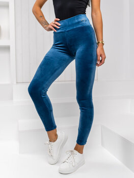 Bolf Damen Velours Leggings Blau  W5231