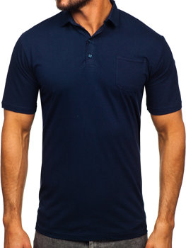 Bolf Herren Baumwoll Poloshirt Dunkelblau  143006