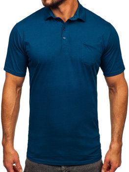 Bolf Herren Baumwoll Poloshirt Schwarzblau  143006