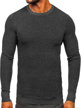 Bolf Herren Baumwoll Pullover Anthrazit  W2-20124