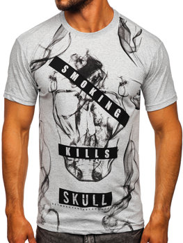 Bolf Herren Baumwoll T-Shirt Grau  14701