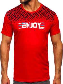 Bolf Herren Baumwoll T-Shirt mit Motiv Rot  14720