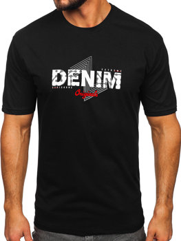 Bolf Herren Baumwoll T-Shirt mit Motiv Schwarz 14791