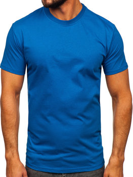 Bolf Herren Baumwoll Uni T-Shirt Blau  192397