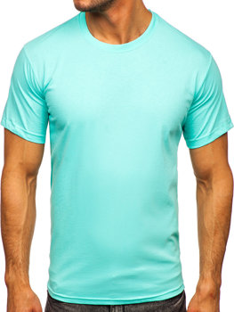 Bolf Herren Baumwoll Uni T-Shirt Mintgrün  192397