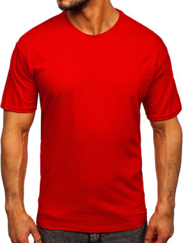 Bolf Herren Baumwoll Uni T-Shirt Rot  192397