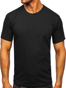 Bolf Herren Baumwoll Uni T-Shirt Schwarz  192397