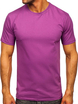 Bolf Herren Baumwoll Uni T-Shirt Violett  192397