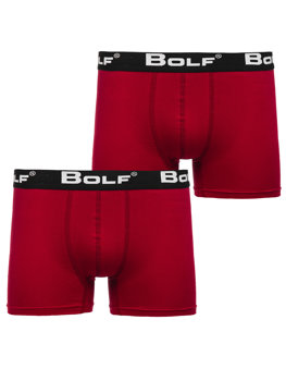 Bolf Herren Boxershorts Weinrot  0953-2P 2 PACK