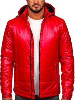 Bolf Herren Geolsterte Übergangsjacke Sport Jacke Rot  2137