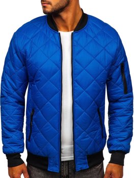 Bolf Herren Gepolsterte Übergangsjacke Bomberjacke Blau  MY-01A