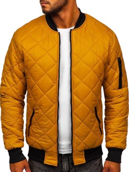 Bolf Herren Gepolsterte Übergangsjacke Bomberjacke Camel  MY-01A