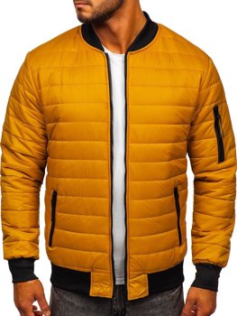 Bolf Herren Gepolsterte Übergangsjacke Bomberjacke Camel  MY-02A