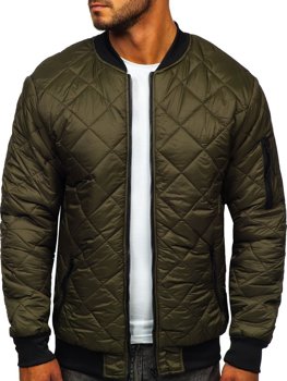 Bolf Herren Gepolsterte Übergangsjacke Bomberjacke Khaki  MY-01A