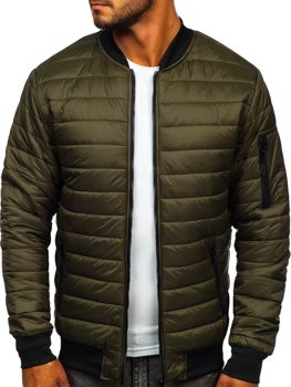 Bolf Herren Gepolsterte Übergangsjacke Bomberjacke Khaki  MY-02A