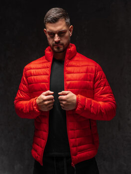 Bolf Herren Gepolsterte Übergangsjacke Rot  13007A1