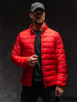 Bolf Herren Gepolsterte Übergangsjacke Rot  LY33A1