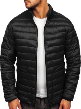 Bolf Herren Gepolsterte Übergangsjacke Schwarz 13007