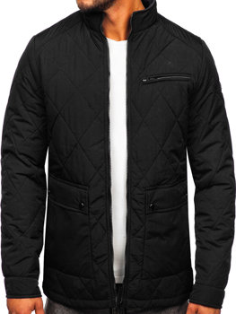 Bolf Herren Gepolsterte Übergangsjacke Schwarz  22M11