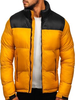 Bolf Herren Gepolsterte Winterjacke Camel  1186