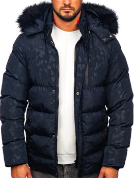 Bolf Herren Gepolsterte Winterjacke Dunkelblau 27M8109