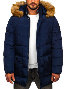 Bolf Herren Gepolsterte Winterjacke Dunkelblau  5M50