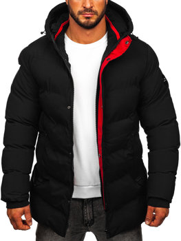 Bolf Herren Gepolsterte Winterjacke Parka Schwarz  7330