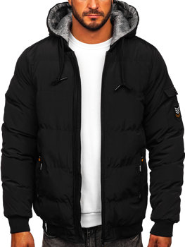 Bolf Herren Gepolsterte Winterjacke Schwarz  7408