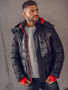 Bolf Herren Gepolsterte Winterjacke Schwarz  99527A