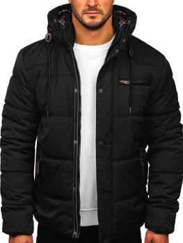 Bolf Herren Gepolsterte Winterjacke Schwarz  EX2123