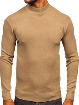 Bolf Herren Halb Rrollkragenpullover basic Beige  H2402