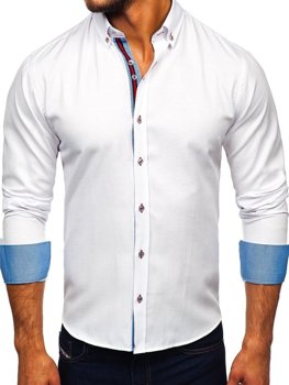 Bolf Herren Hemd Elegant Langarm Weiß  5801-A