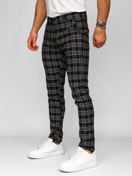 Bolf Herren Hose Joggers Kariert Schwarz  184166