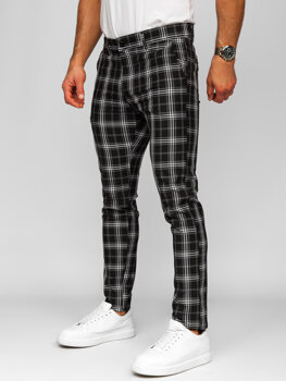 Bolf Herren Hose Joggers Kariert Schwarz  184167