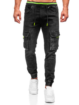 Bolf Herren Jeanshose Jogger Pants Cargohose Schwarz  KA9581