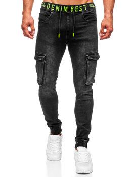 Bolf Herren Jeanshose Jogger Pants Cargohose Schwarz  KA9582