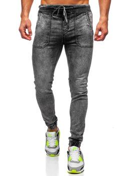 Bolf Herren Jeanshose Jogger Pants Schwarz  KA1860