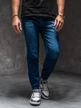 Bolf Herren Jeanshose Joggers Blau  8155A1