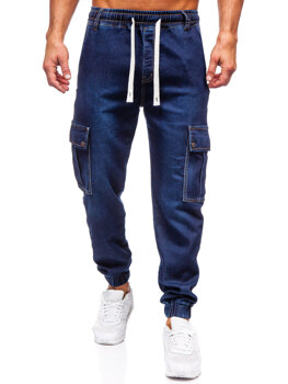 Bolf Herren Jeanshose Joggers Cargohose Dunkelblau 8113