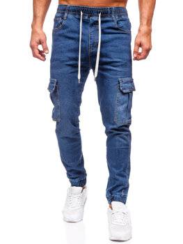 Bolf Herren Jeanshose Joggers Cargohose Dunkelblau 8118