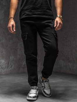 Bolf Herren Jeanshose Joggers Cargohose Schwarz  8170A1