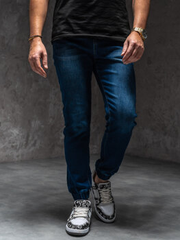 Bolf Herren Jeanshose Joggers Dunkelblau 8152A1