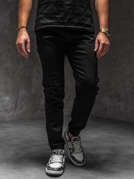 Bolf Herren Jeanshose Joggers Schwarz  8160A1