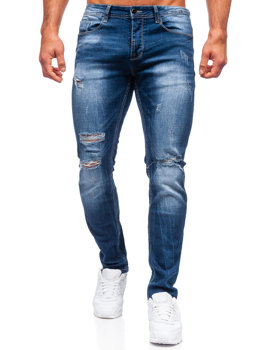 Bolf Herren Jeanshose regular fit Dunkelblau  MP002B