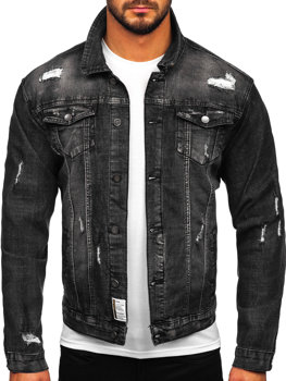 Bolf Herren Jeansjacke Schwarz  MJ507N